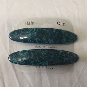 Teal Hair Clip Duo
